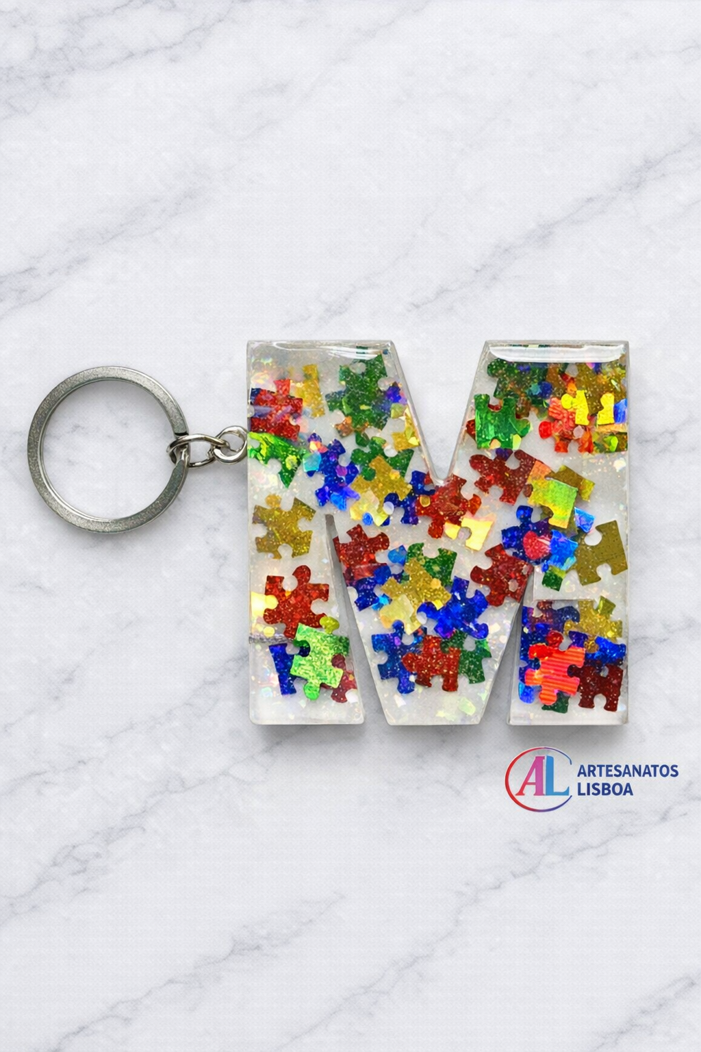 Chaveiro com Letras e Flores Secas